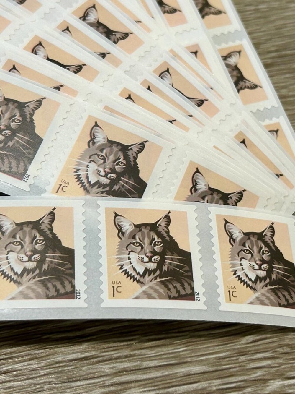 1-Cent Bobcat Sticker Stamps - 1200 Count